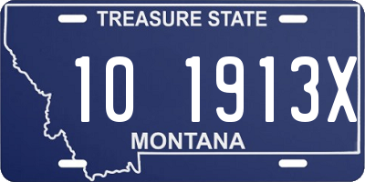 MT license plate 101913X