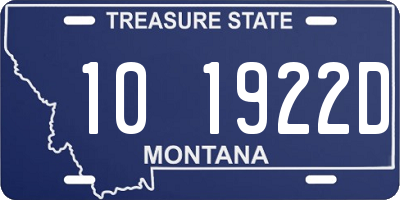 MT license plate 101922D