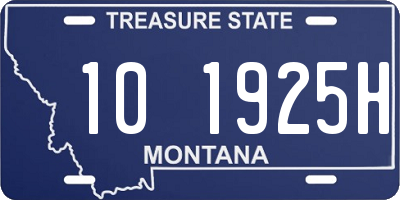 MT license plate 101925H