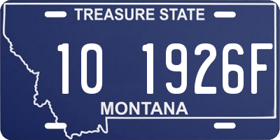 MT license plate 101926F