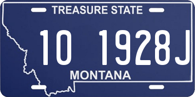 MT license plate 101928J