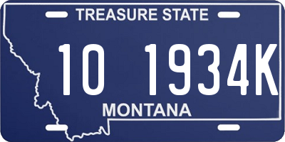 MT license plate 101934K