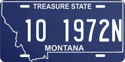 MT license plate 101972N