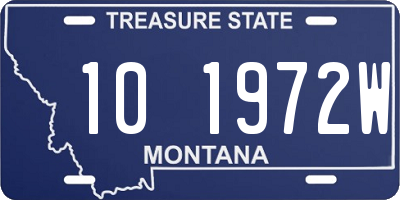 MT license plate 101972W