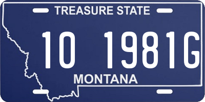 MT license plate 101981G