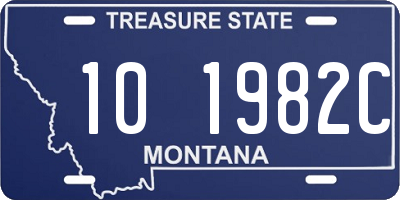 MT license plate 101982C