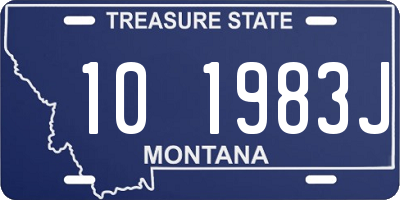 MT license plate 101983J
