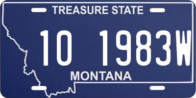 MT license plate 101983W