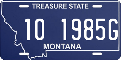MT license plate 101985G