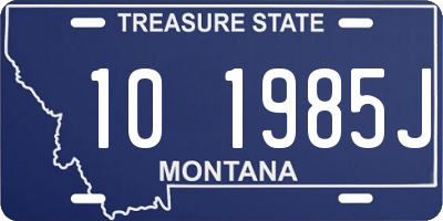 MT license plate 101985J