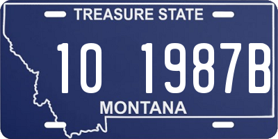 MT license plate 101987B