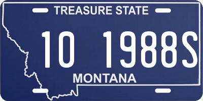 MT license plate 101988S