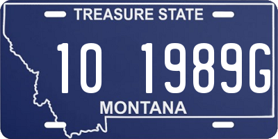 MT license plate 101989G