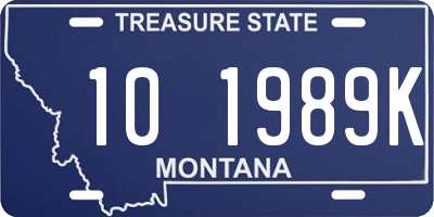 MT license plate 101989K