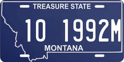 MT license plate 101992M