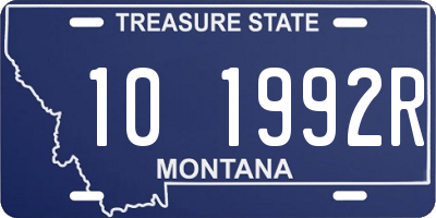 MT license plate 101992R