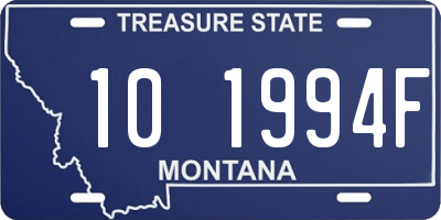 MT license plate 101994F