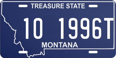 MT license plate 101996T