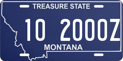 MT license plate 102000Z