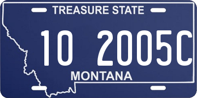 MT license plate 102005C