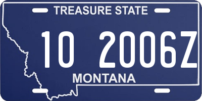 MT license plate 102006Z