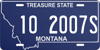 MT license plate 102007S