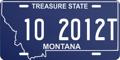 MT license plate 102012T