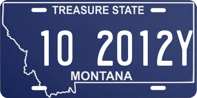 MT license plate 102012Y