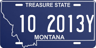 MT license plate 102013Y