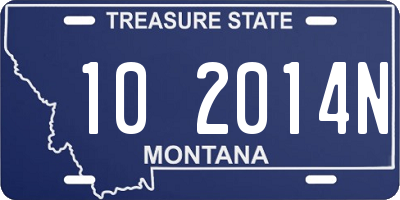 MT license plate 102014N