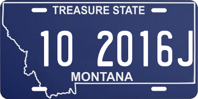 MT license plate 102016J