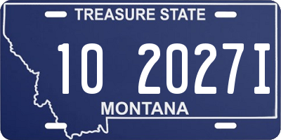 MT license plate 102027I