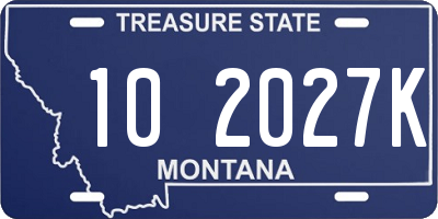 MT license plate 102027K