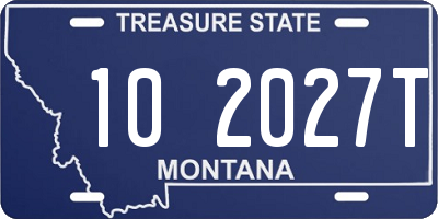 MT license plate 102027T