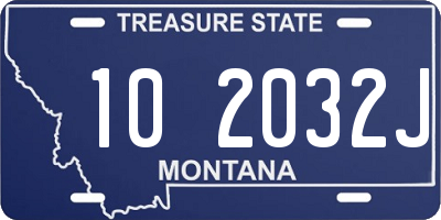 MT license plate 102032J