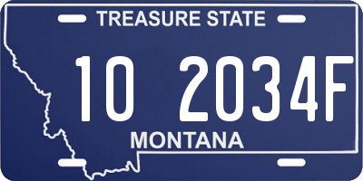 MT license plate 102034F