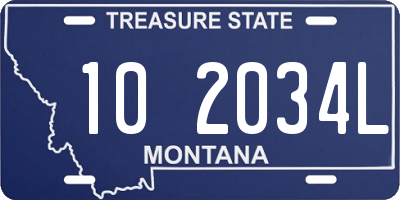 MT license plate 102034L