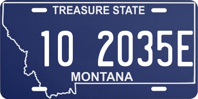 MT license plate 102035E