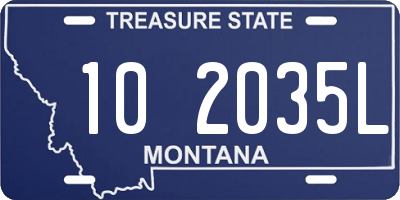 MT license plate 102035L