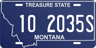 MT license plate 102035S