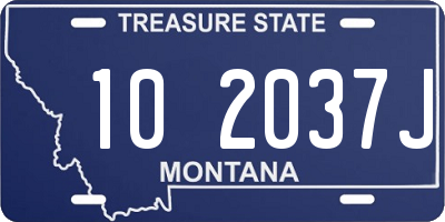 MT license plate 102037J