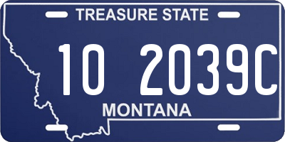 MT license plate 102039C