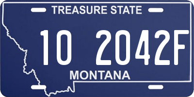 MT license plate 102042F