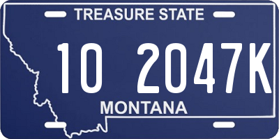 MT license plate 102047K