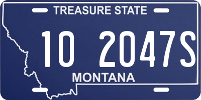 MT license plate 102047S