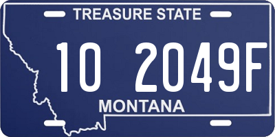 MT license plate 102049F