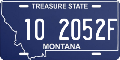 MT license plate 102052F