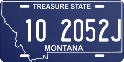 MT license plate 102052J