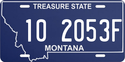 MT license plate 102053F