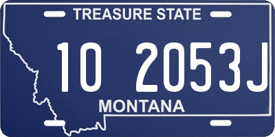 MT license plate 102053J